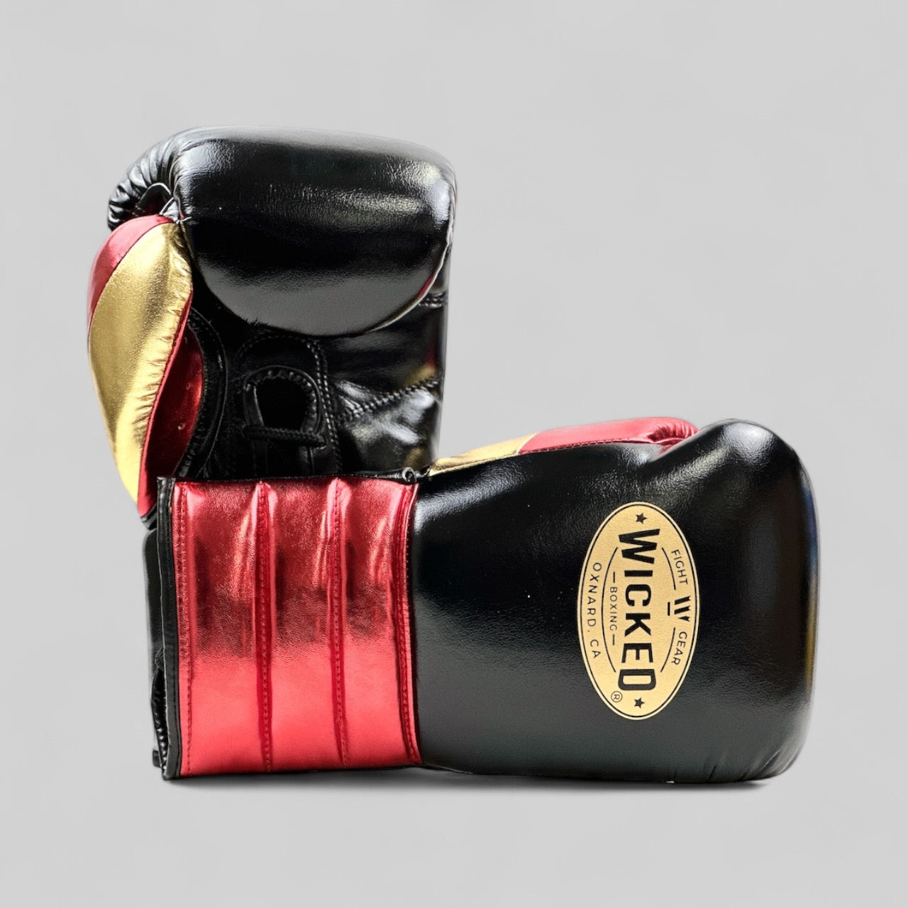 Wicked Leather Boxing Professional top Training Lace up Gloves 14 oz & Hand Wraps